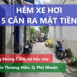 Nhà ngang 7.6m nở hậu, HXH 288/17 Nguyễn Thượng Hiền, Phú Nhuận, Cách mặt tiền...